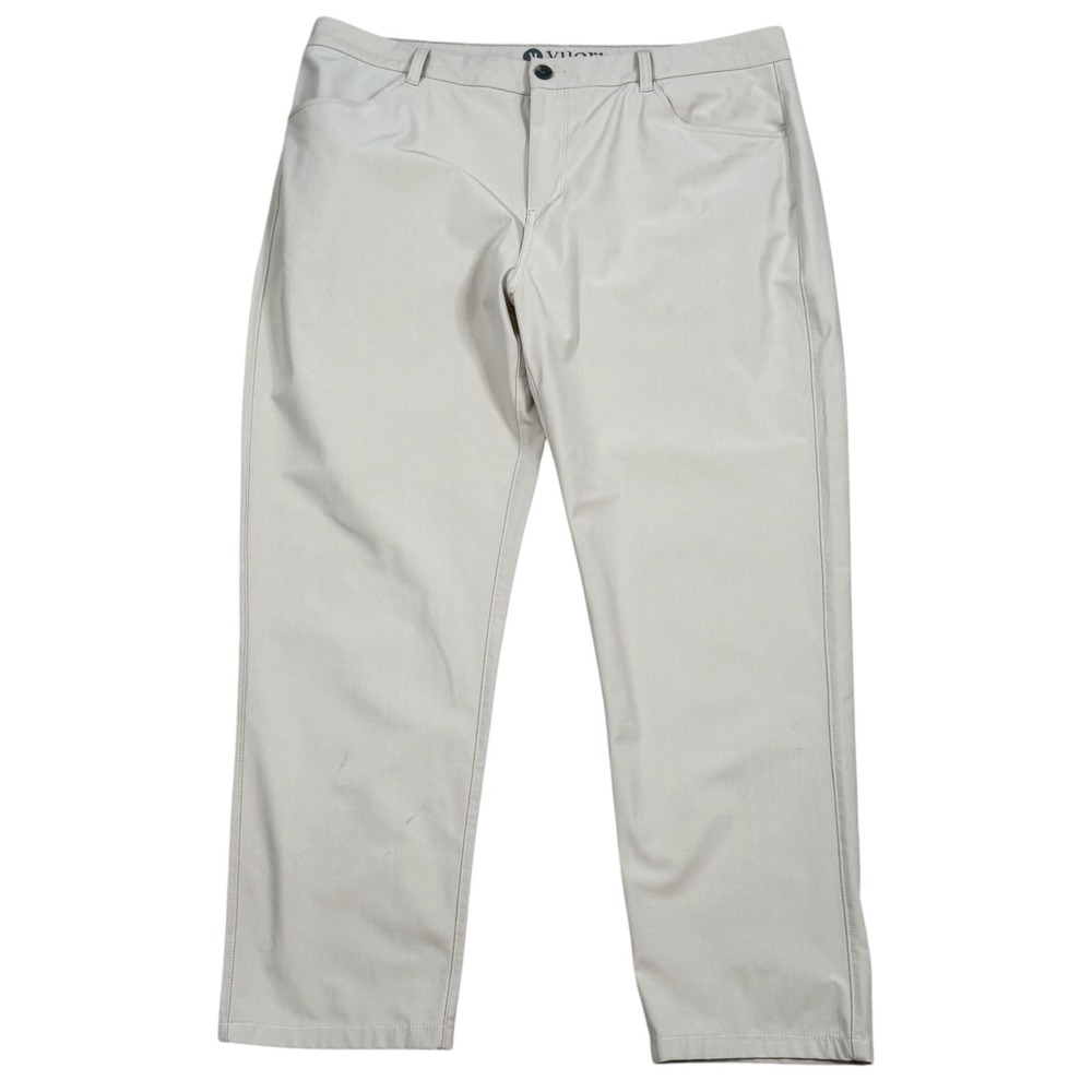 Vuori Meta Pant Men 38 Khaki Performance Chino Slim Straight Stretch Trousers